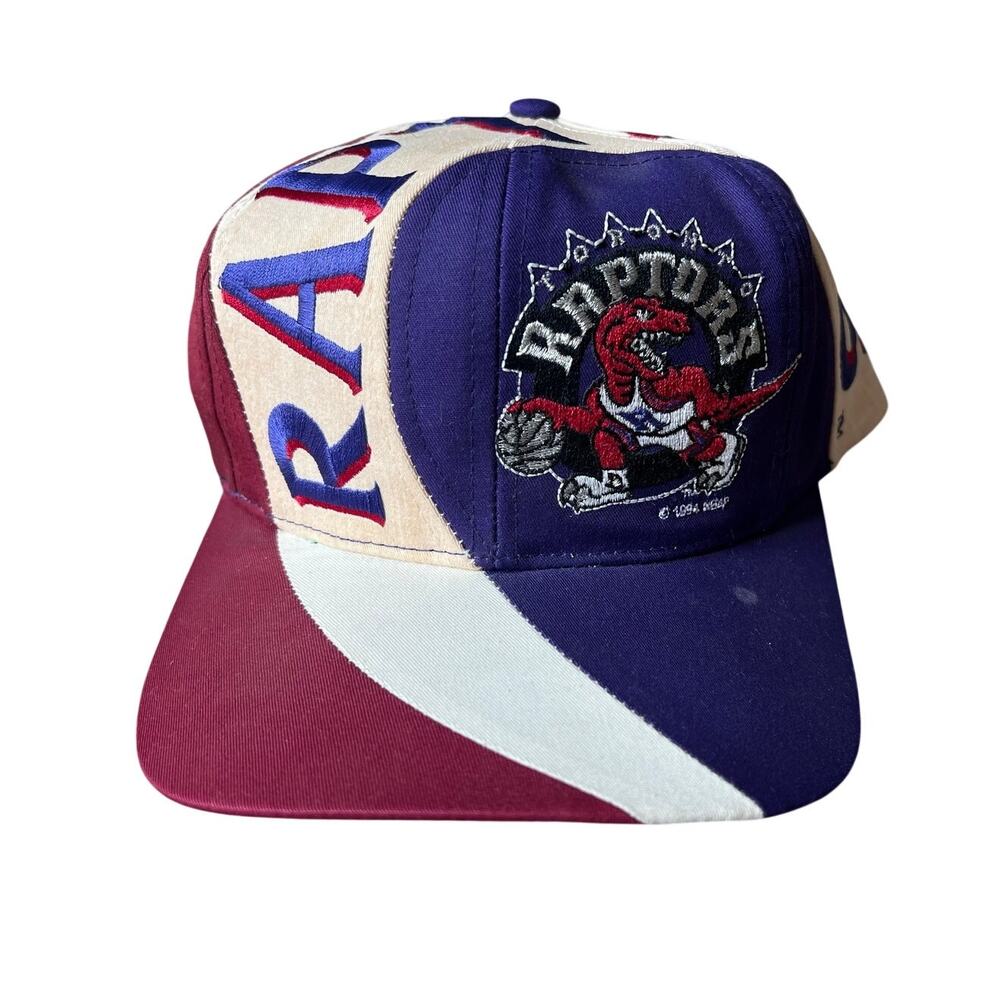Vintage 90's Toronto Raptors NBA Embroidered Spell Out Multi Color Snap Back Hat